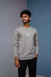 Full Sleeve Round Neck Printed Tshirt - LUCKY TO MEET YOU-Ash-T-Shirt-7 Man